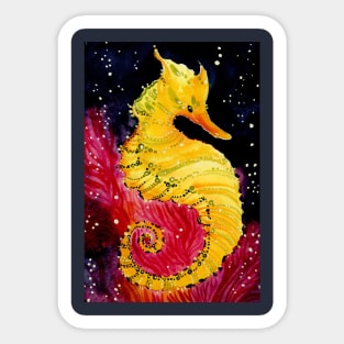 Gold Seahorse Sticker